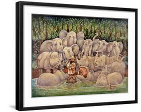 Noah - Elephants-Rhinos-Hippos-Bill Bell-Framed Giclee Print