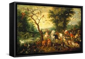 Noah Guiding the Animals onto the Ark-Jan Brueghel the Elder-Framed Stretched Canvas