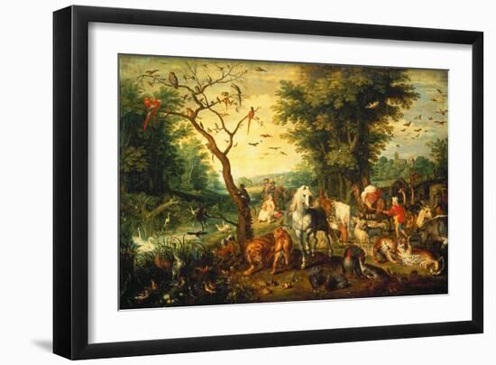 Noah Guiding the Animals onto the Ark-Jan Brueghel the Elder-Framed Giclee Print