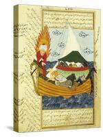 Noah's Ark, 16th Century, Ottoman Miniature of the Anatolian School-null-Stretched Canvas