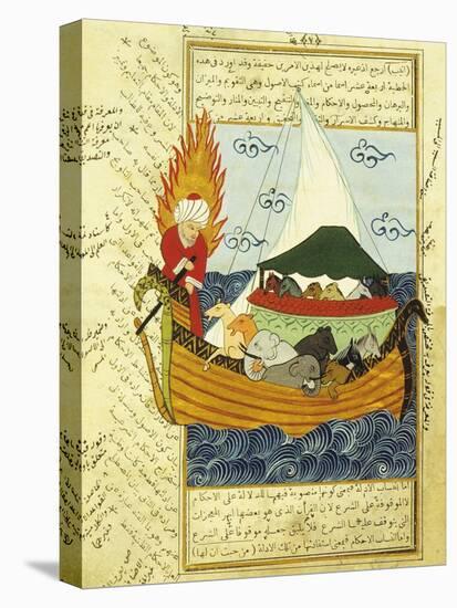 Noah's Ark, 16th Century, Ottoman Miniature of the Anatolian School-null-Stretched Canvas