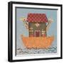 Noah’s Ark, an Ark with 2 Giraffes Sticking Out their Heads-Beverly Johnston-Framed Giclee Print