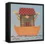 Noah’s Ark, an Ark with 2 Giraffes Sticking Out their Heads-Beverly Johnston-Framed Stretched Canvas