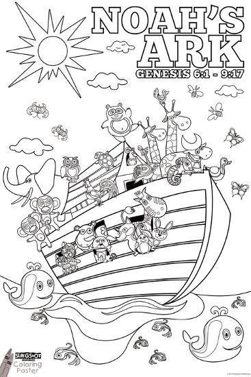 Noah's Ark Coloring-null-Lamina Framed Poster