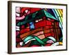 Noah's Ark Depicted in Stained Glass Window, Saint-Joseph Des Fins Church, Haute Savoie, France-Godong-Framed Photographic Print