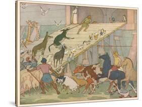 Noah's Ark, Noah's Sons Encourage the Animal Couples to Board the Ark-E. Boyd Smith-Stretched Canvas