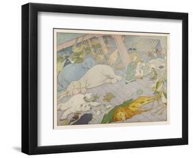 Noah's Ark, Some of the Animals Suffer from Sea-Sickness-E. Boyd Smith-Framed Art Print
