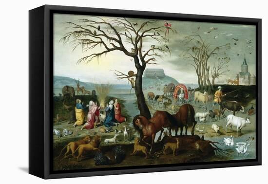 Noah's Ark-The Animals Leave the Ark-Jacob Bouttats-Framed Stretched Canvas