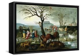 Noah's Ark-The Animals Leave the Ark-Jacob Bouttats-Framed Stretched Canvas