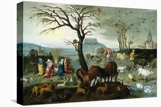 Noah's Ark-The Animals Leave the Ark-Jacob Bouttats-Stretched Canvas