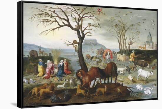 Noah's Ark: The Animals Leave the Ark-Jacob Bouttats-Framed Stretched Canvas