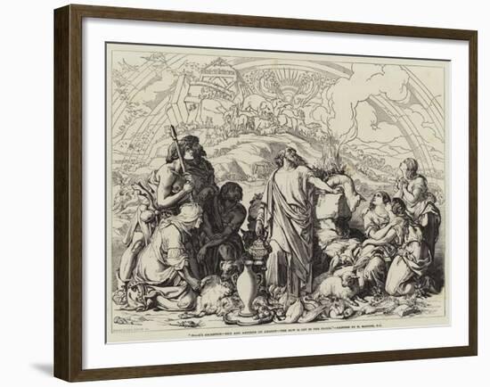 Noah's Sacrifice, the Ark Resteth on Ararat, the Bow Is Set in the Cloud-Daniel Maclise-Framed Giclee Print