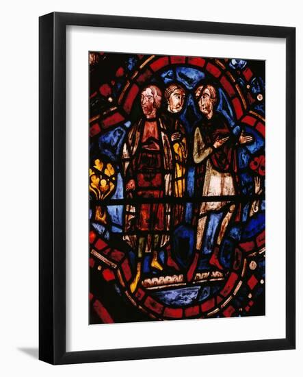 Noah's Sons, Wife and Daughters-In-Law Watch the Building of the Ark, from the Noah Window-null-Framed Giclee Print