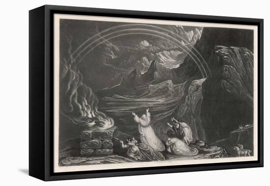 Noah Sacrifices to God as the Storm-Clouds Gather-John Martin-Framed Stretched Canvas