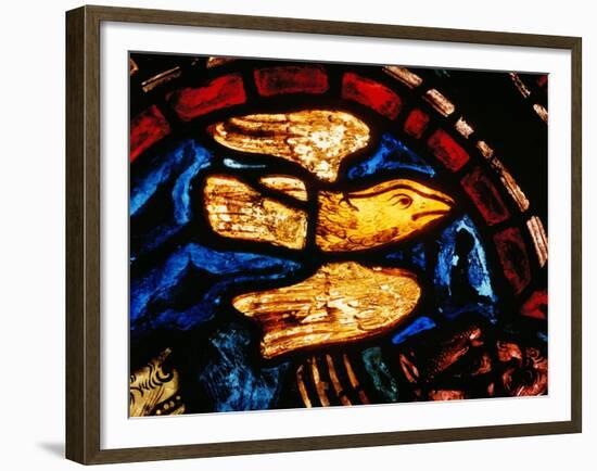 Noah Sends the Dove to See Whether the Waters Recede, from the Noah Window, 13th Century-null-Framed Giclee Print