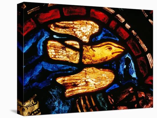 Noah Sends the Dove to See Whether the Waters Recede, from the Noah Window, 13th Century-null-Stretched Canvas