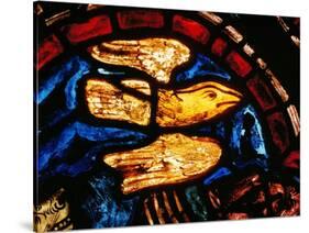 Noah Sends the Dove to See Whether the Waters Recede, from the Noah Window, 13th Century-null-Stretched Canvas