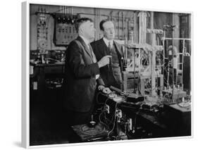 Nobel Prize Winners Irving Langmuir (Left) with Guglielmo Marconi, Ca. 1920-null-Framed Photo