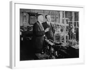 Nobel Prize Winners Irving Langmuir (Left) with Guglielmo Marconi, Ca. 1920-null-Framed Photo