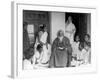 Nobel Prize Winning Indian Poet Rabindranath Tagore Reading to Others-null-Framed Premium Photographic Print