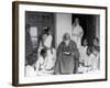 Nobel Prize Winning Indian Poet Rabindranath Tagore Reading to Others-null-Framed Premium Photographic Print