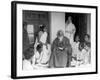 Nobel Prize Winning Indian Poet Rabindranath Tagore Reading to Others-null-Framed Premium Photographic Print