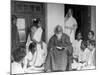 Nobel Prize Winning Indian Poet Rabindranath Tagore Reading to Others-null-Mounted Premium Photographic Print