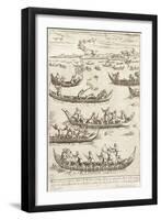 Nobility Hunting Fowl in the Venetian Lagoon in Winter, 1610-Giacomo Franco-Framed Giclee Print