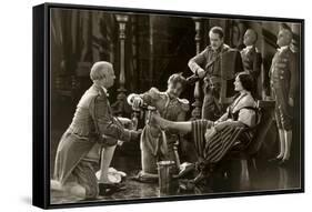 Nobility Pouring Champagne over Woman's Foot-null-Framed Stretched Canvas