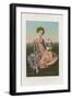 Noble Girl Sitting with a Falcon on Her Arm-null-Framed Giclee Print