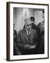 Noble Prize Winner Niels Bohr Concentrating on Something Afar While Holding a Drink in His Hands-null-Framed Premium Photographic Print