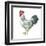 Noble Rooster IV on White-Danhui Nai-Framed Art Print