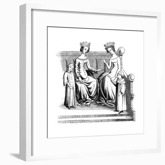 Noble Women and Children, 14th Century-null-Framed Giclee Print