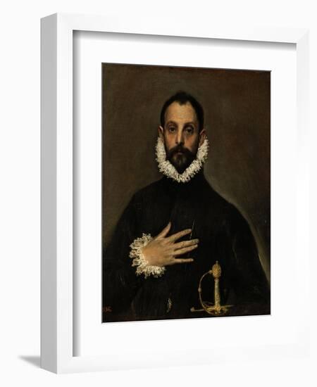 Nobleman with His Hand on His Chest, C. 1580-El Greco-Framed Giclee Print