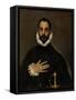 Nobleman with His Hand on His Chest, C. 1580-El Greco-Framed Stretched Canvas