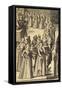 Nobles at a Reception by Giacomo Franco), 1610-null-Framed Stretched Canvas