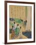 Nobles Viewing the Nunobiki Waterfall, C.1643-Tawaraya Sotatsu-Framed Giclee Print