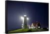 Nobska Light in Fog at Night-Paul Souders-Framed Stretched Canvas