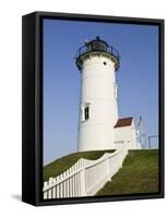 Nobska Point Lighthouse on Cape Cod-Walter Bibikow-Framed Stretched Canvas