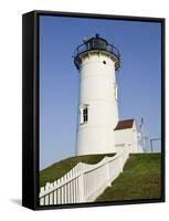 Nobska Point Lighthouse on Cape Cod-Walter Bibikow-Framed Stretched Canvas