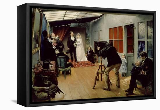 Noce Chez Le Photographe (Wedding at the Photographer's)-Pascal Adolphe Jean Dagnan-Bouveret-Framed Stretched Canvas