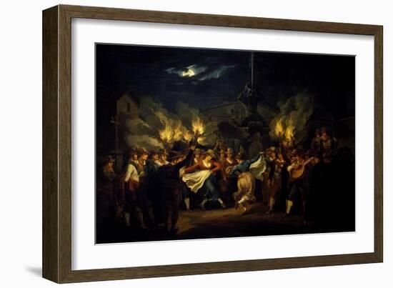 Nocturnal Dance in Piazza Barberini after Harvest-Bartolomeo Pinelli-Framed Giclee Print