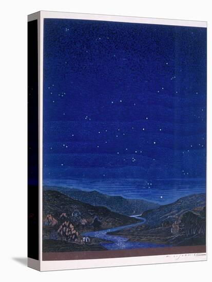 Nocturnal Landscape, Illustration from Rudyard Kipling's 'Kim', 1930-Francois-Louis Schmied-Stretched Canvas