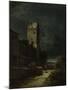 Nocturnal Landscape with Night Watchman, about 1875/80-Carl Spitzweg-Mounted Giclee Print