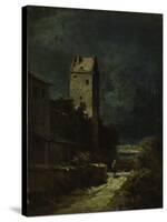 Nocturnal Landscape with Night Watchman, about 1875/80-Carl Spitzweg-Stretched Canvas