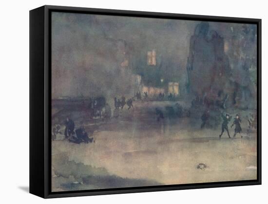 'Nocturne - Amsterdam in Snow', 1882-James Abbott McNeill Whistler-Framed Stretched Canvas