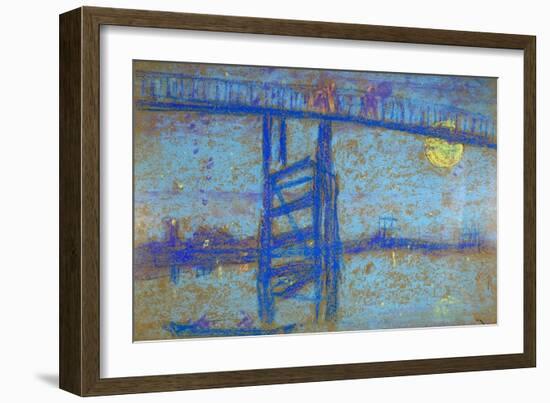 Nocturne: Battersea Bridge, 1872-1873-James Abbott McNeill Whistler-Framed Giclee Print