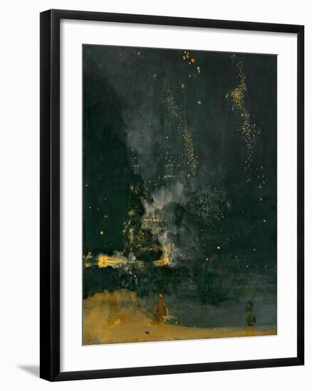 Nocturne in Black and Gold, the falling Rocket, 1875 (Oil on Panel)-James Abbott McNeill Whistler-Framed Giclee Print