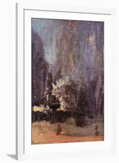 Nocturne in Black and Gold, the Falling Rocket-James Abbott McNeill Whistler-Framed Art Print