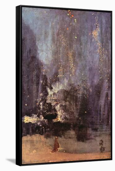 Nocturne in Black and Gold, the Falling Rocket-James Abbott McNeill Whistler-Framed Stretched Canvas